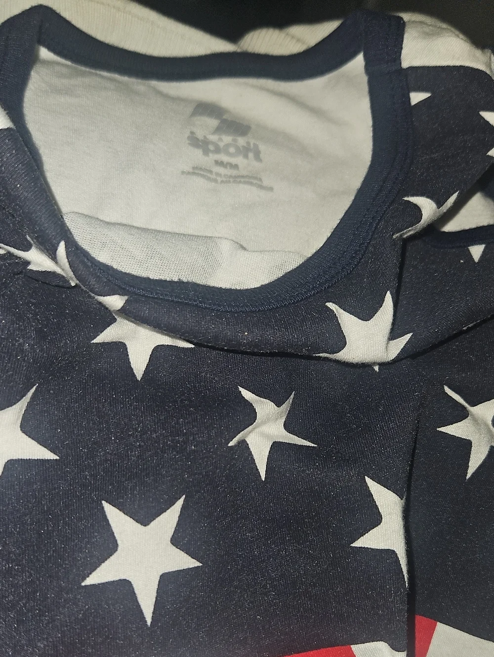 Worn Once Place Sport American Flag Stripe Tank Top - Red White Blue Stars